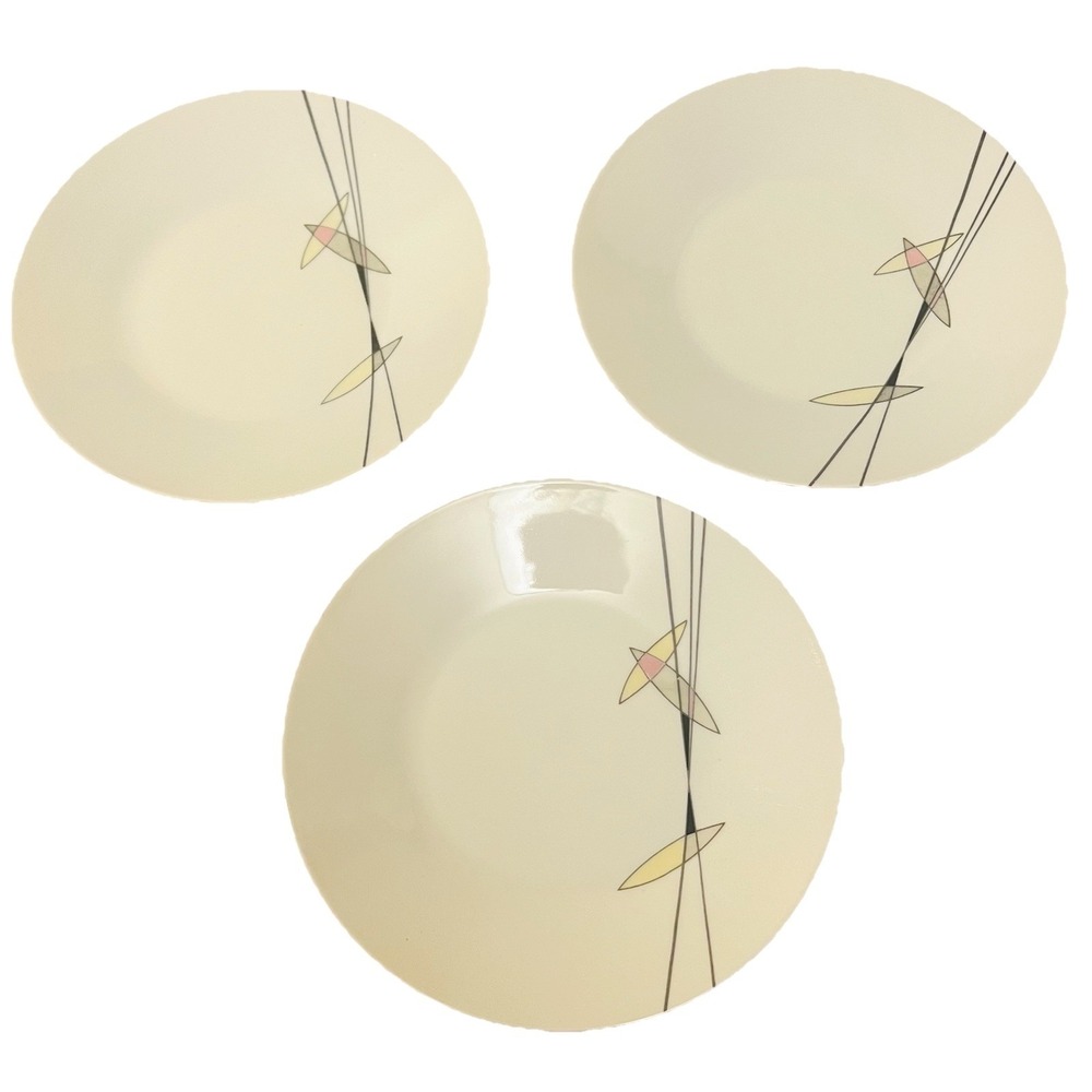 Hutschenreuther Hohenberg Bread Plates 3 Porcelain 6" Mid Century Atomic Germany